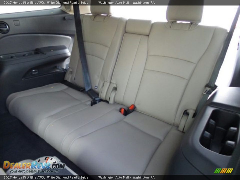 2017 Honda Pilot Elite AWD White Diamond Pearl / Beige Photo #14