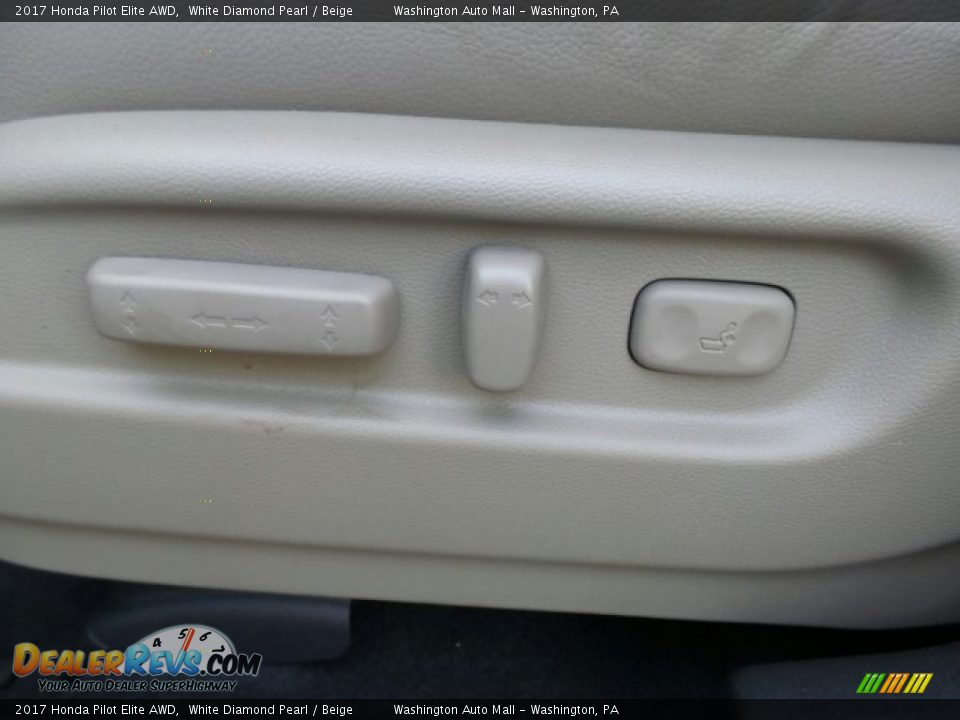 2017 Honda Pilot Elite AWD White Diamond Pearl / Beige Photo #17