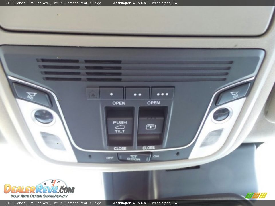 2017 Honda Pilot Elite AWD White Diamond Pearl / Beige Photo #35