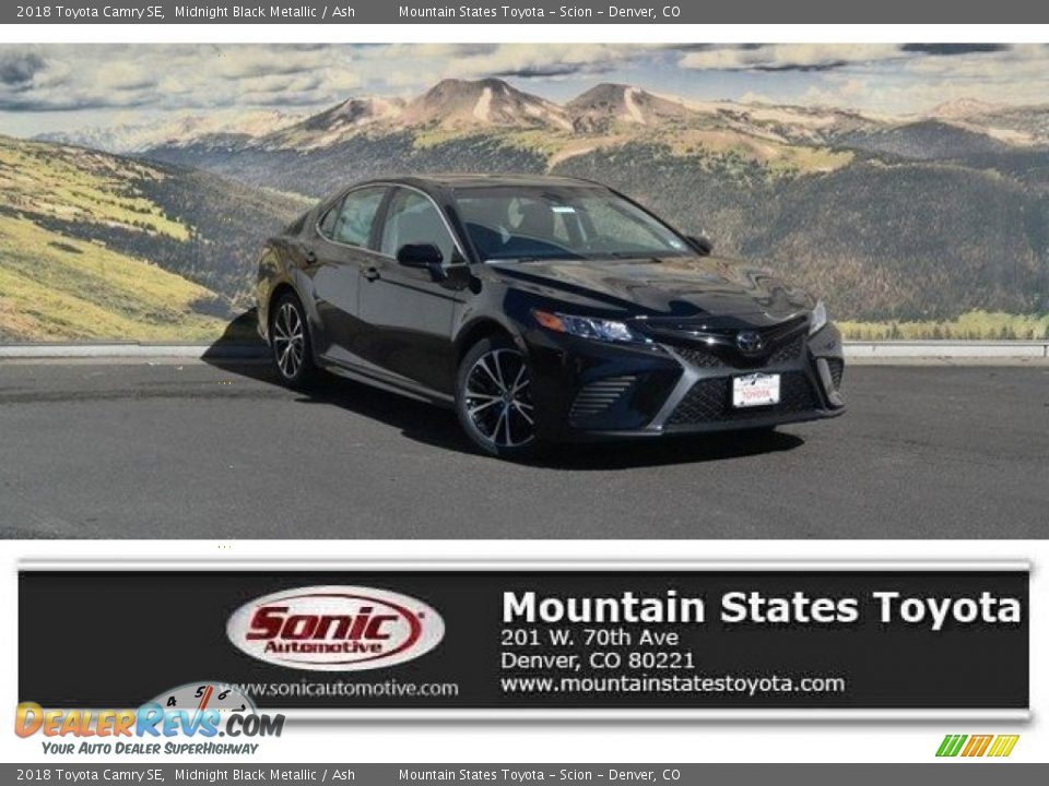 2018 Toyota Camry SE Midnight Black Metallic / Ash Photo #1