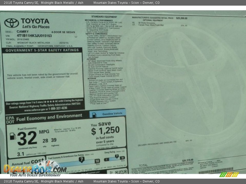 2018 Toyota Camry SE Midnight Black Metallic / Ash Photo #10