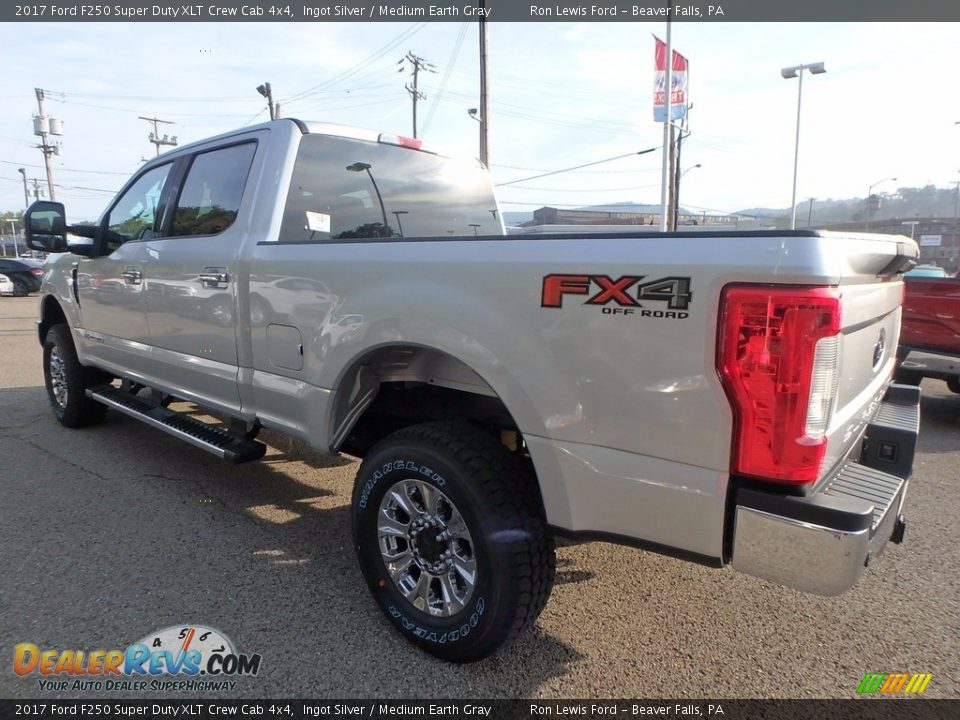 2017 Ford F250 Super Duty XLT Crew Cab 4x4 Ingot Silver / Medium Earth Gray Photo #4