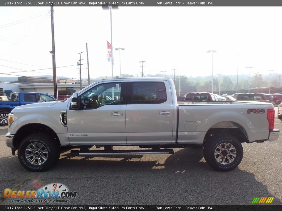 2017 Ford F250 Super Duty XLT Crew Cab 4x4 Ingot Silver / Medium Earth Gray Photo #5