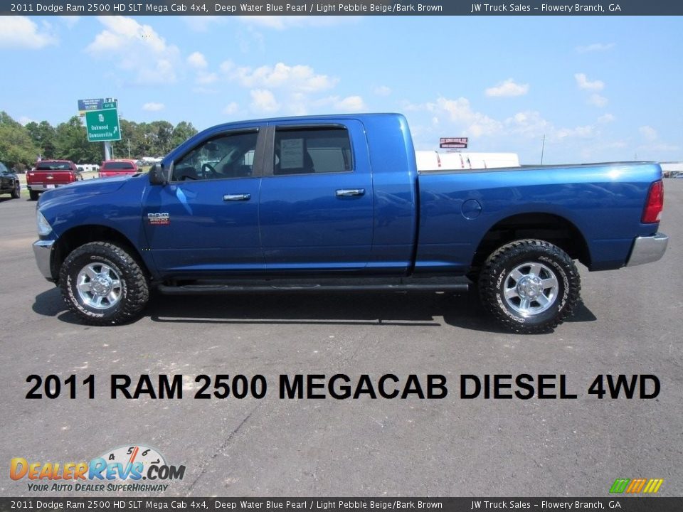 2011 Dodge Ram 2500 HD SLT Mega Cab 4x4 Deep Water Blue Pearl / Light Pebble Beige/Bark Brown Photo #2