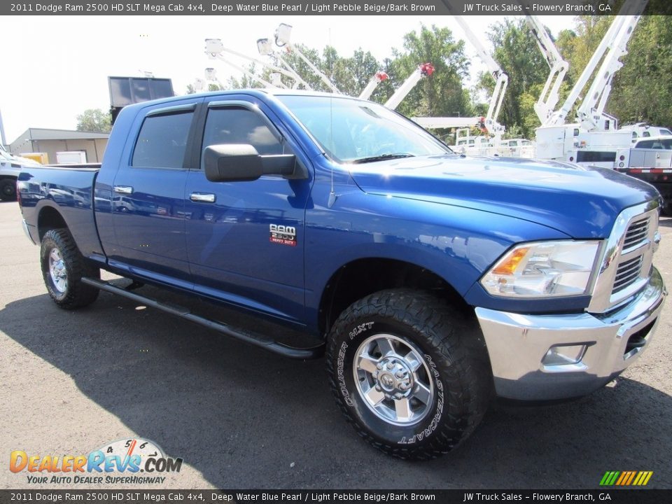 2011 Dodge Ram 2500 HD SLT Mega Cab 4x4 Deep Water Blue Pearl / Light Pebble Beige/Bark Brown Photo #4