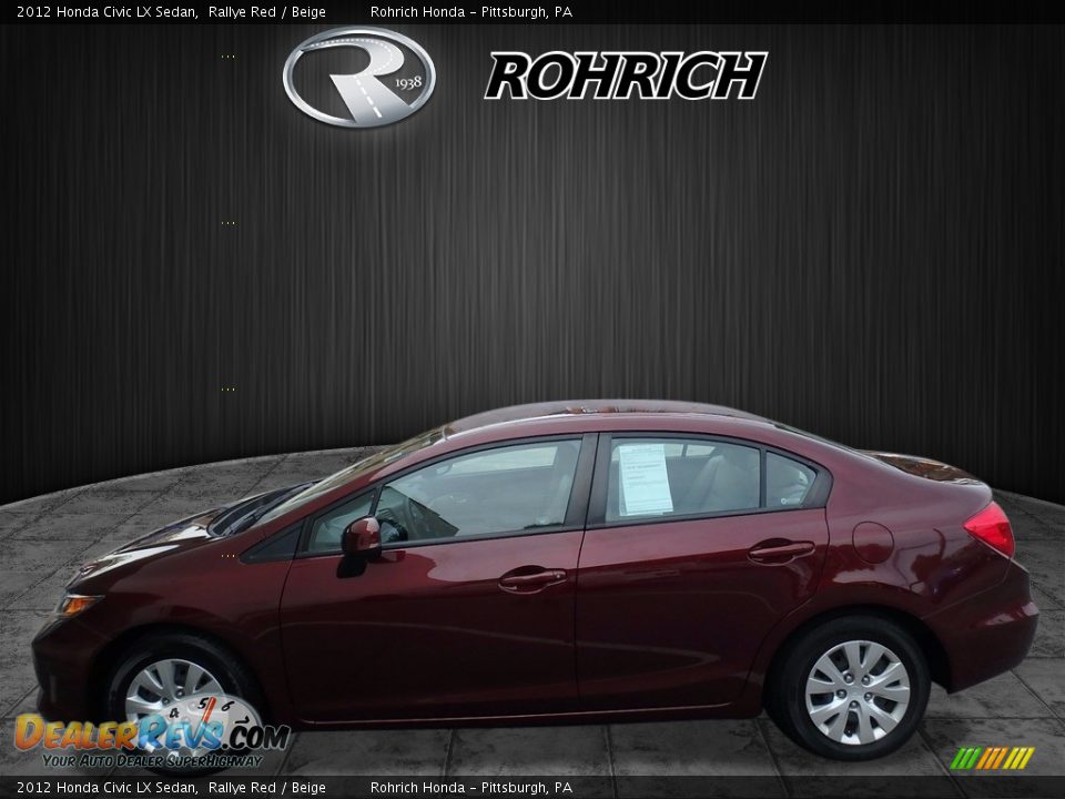 2012 Honda Civic LX Sedan Rallye Red / Beige Photo #4