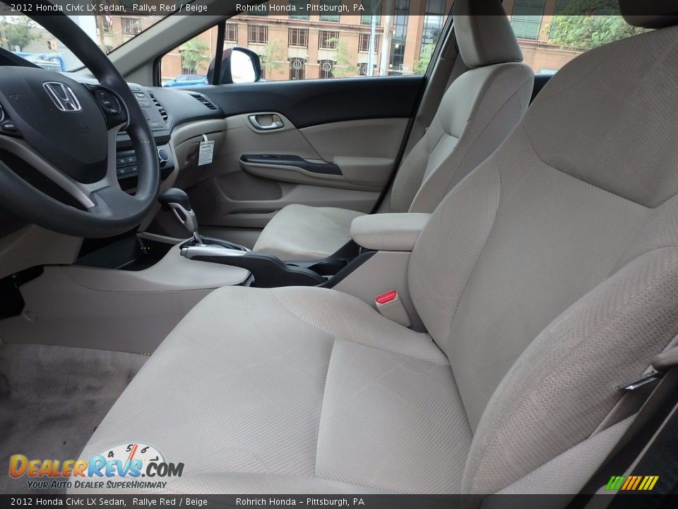 2012 Honda Civic LX Sedan Rallye Red / Beige Photo #6