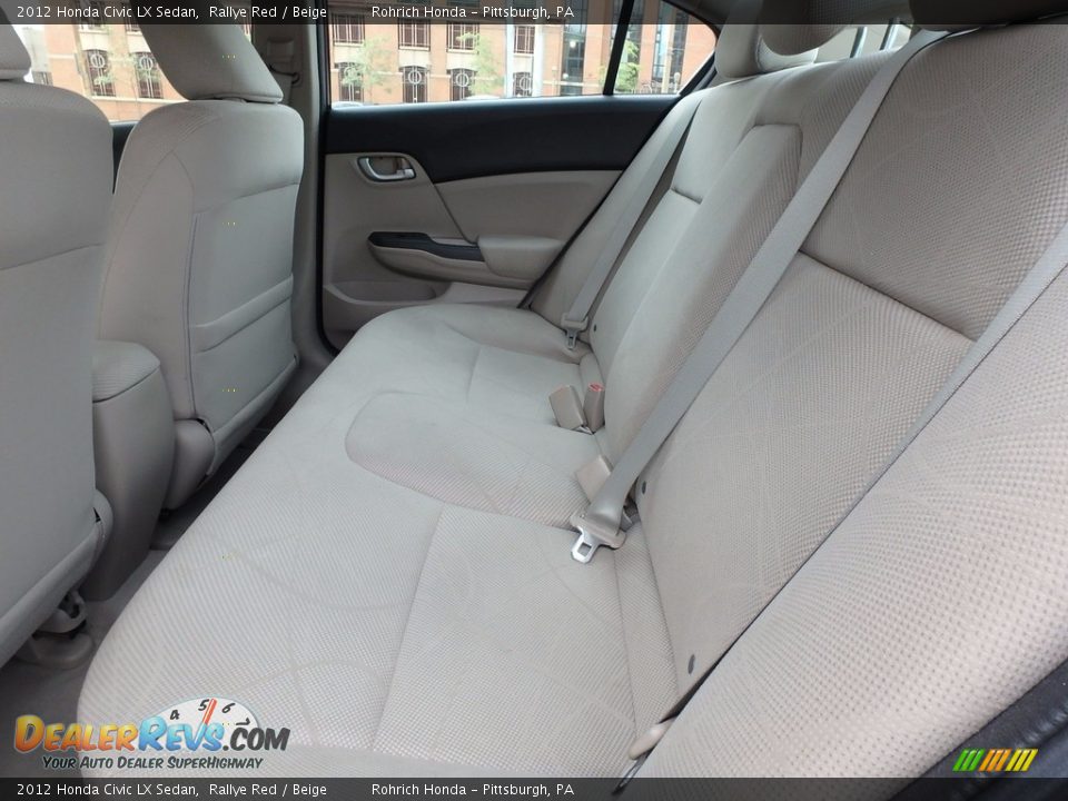 2012 Honda Civic LX Sedan Rallye Red / Beige Photo #7