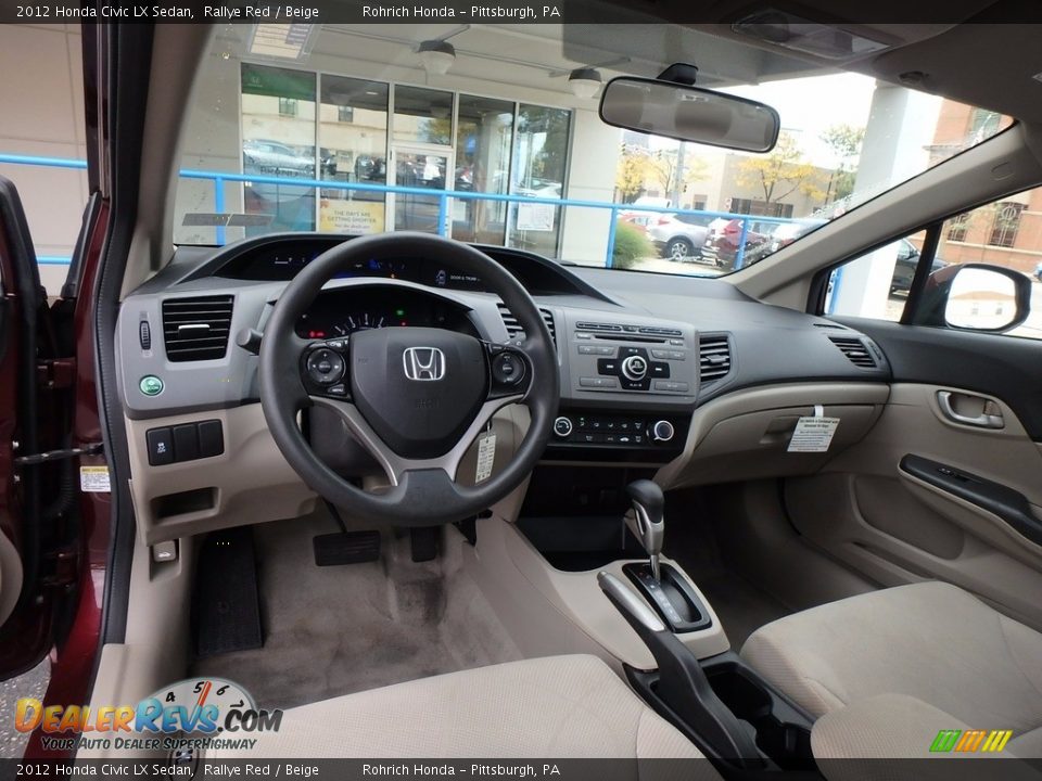 2012 Honda Civic LX Sedan Rallye Red / Beige Photo #8