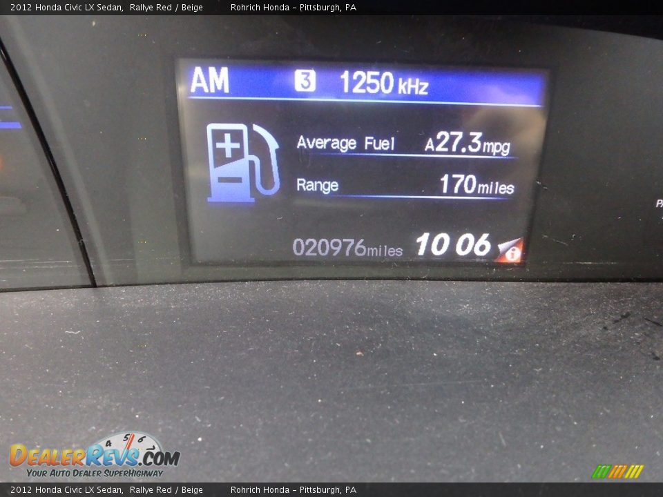 2012 Honda Civic LX Sedan Rallye Red / Beige Photo #10