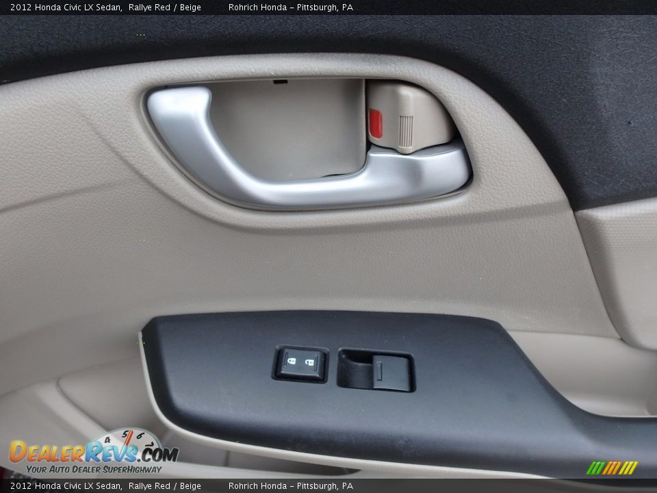 2012 Honda Civic LX Sedan Rallye Red / Beige Photo #11