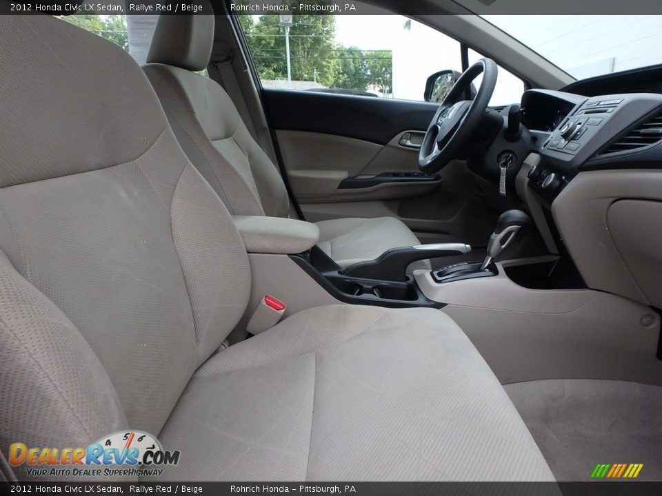 2012 Honda Civic LX Sedan Rallye Red / Beige Photo #14