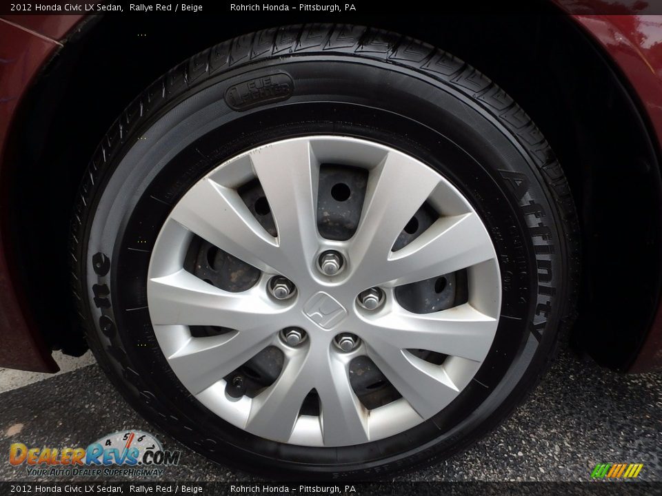 2012 Honda Civic LX Sedan Rallye Red / Beige Photo #17