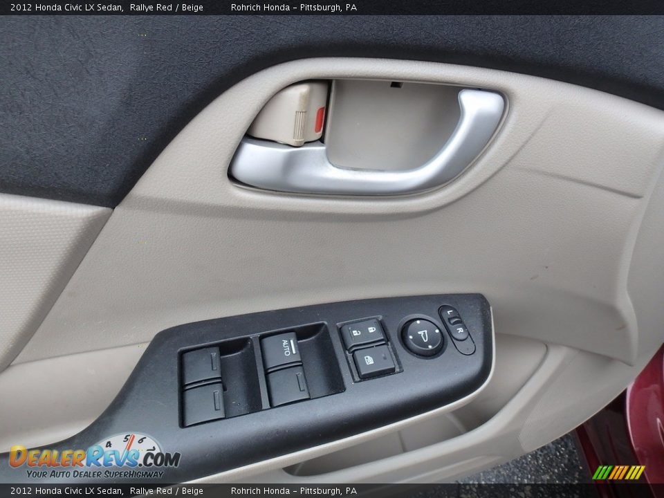 2012 Honda Civic LX Sedan Rallye Red / Beige Photo #19