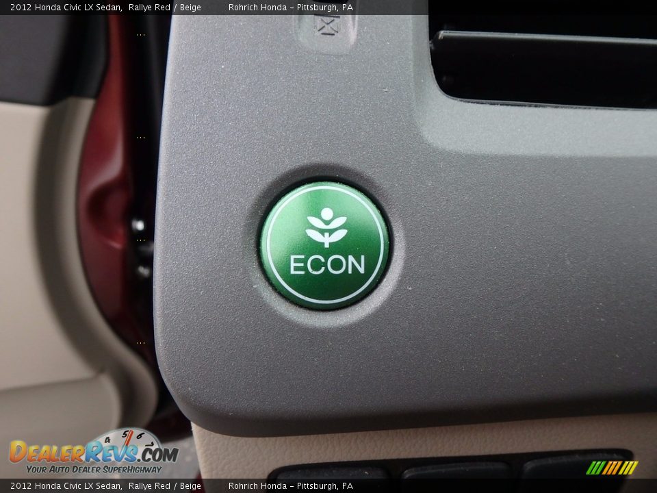 2012 Honda Civic LX Sedan Rallye Red / Beige Photo #20