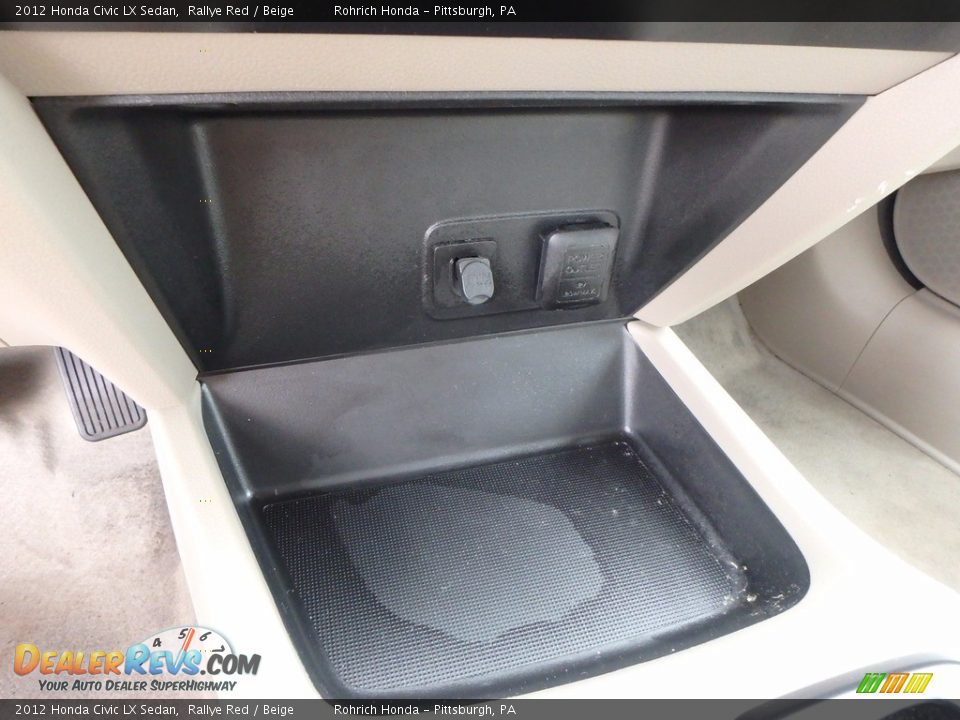2012 Honda Civic LX Sedan Rallye Red / Beige Photo #22
