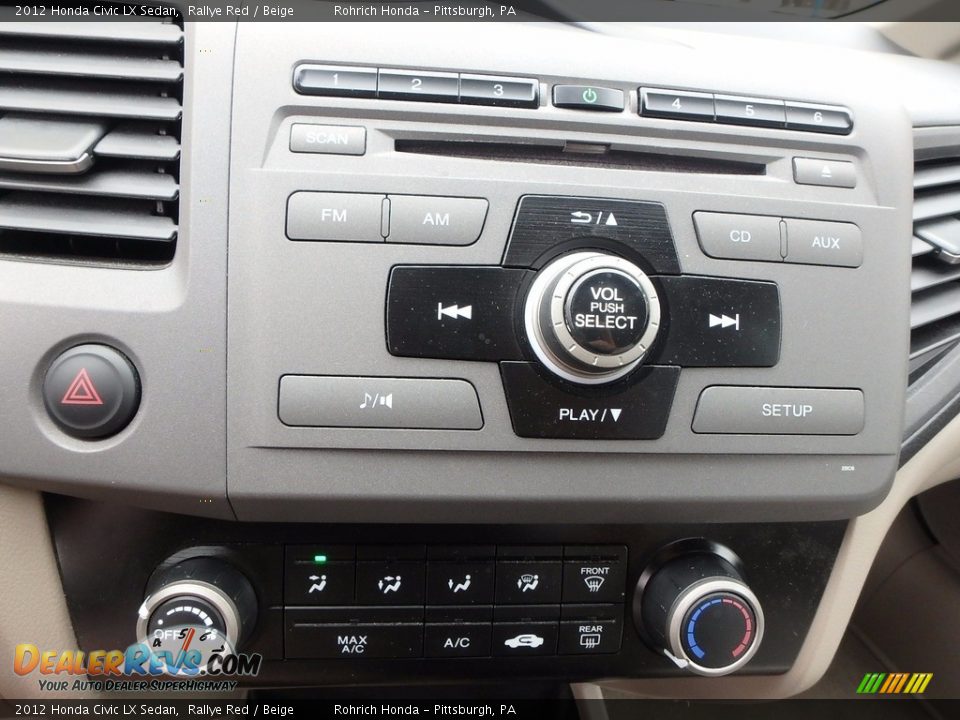 2012 Honda Civic LX Sedan Rallye Red / Beige Photo #26