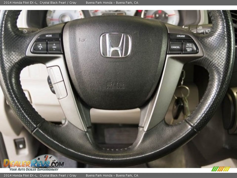 2014 Honda Pilot EX-L Crystal Black Pearl / Gray Photo #11