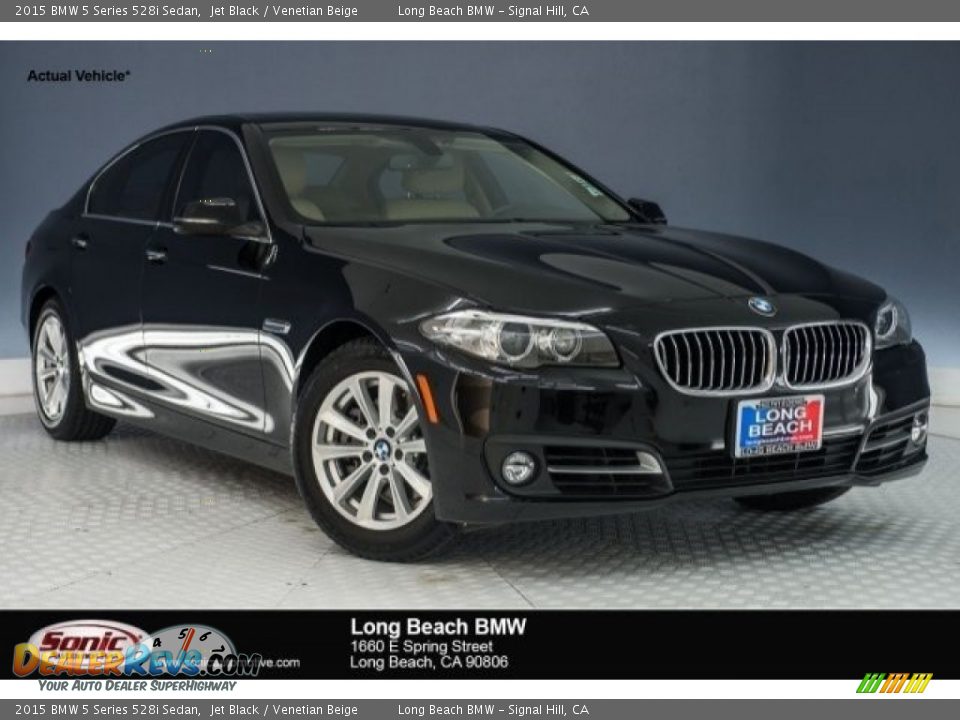 2015 BMW 5 Series 528i Sedan Jet Black / Venetian Beige Photo #1