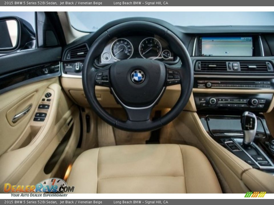 2015 BMW 5 Series 528i Sedan Jet Black / Venetian Beige Photo #4