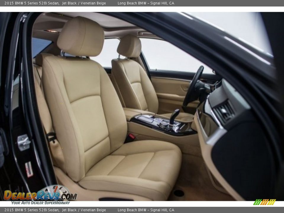 2015 BMW 5 Series 528i Sedan Jet Black / Venetian Beige Photo #6