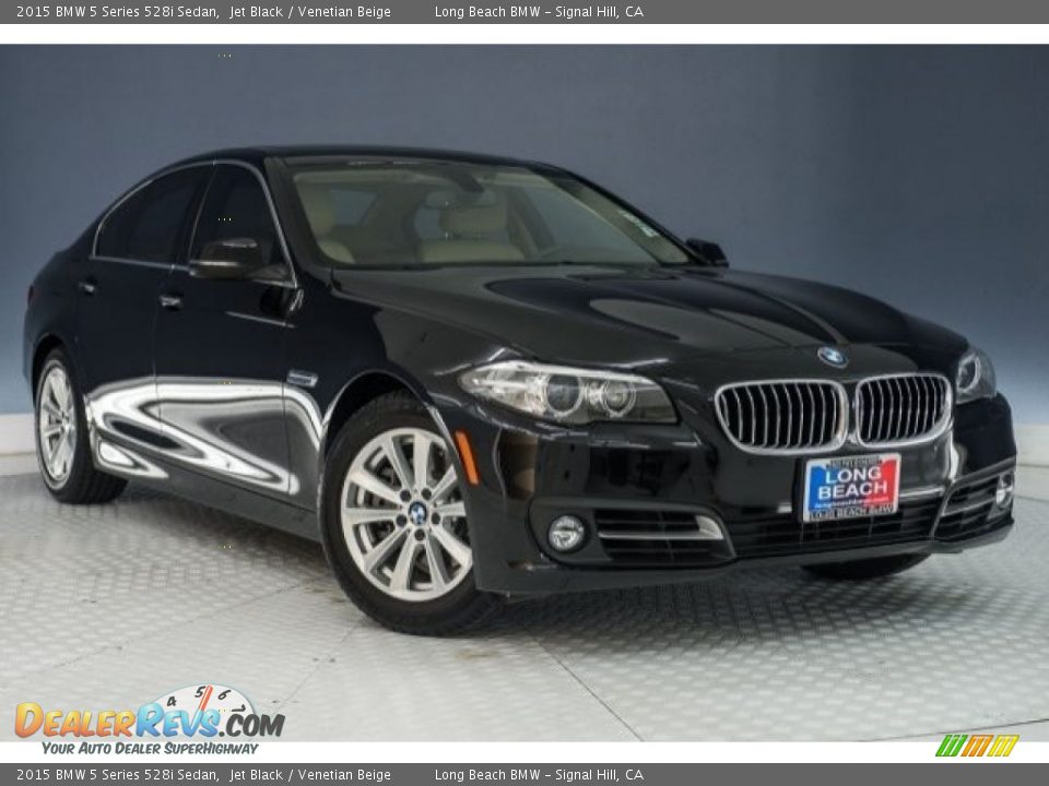 2015 BMW 5 Series 528i Sedan Jet Black / Venetian Beige Photo #12