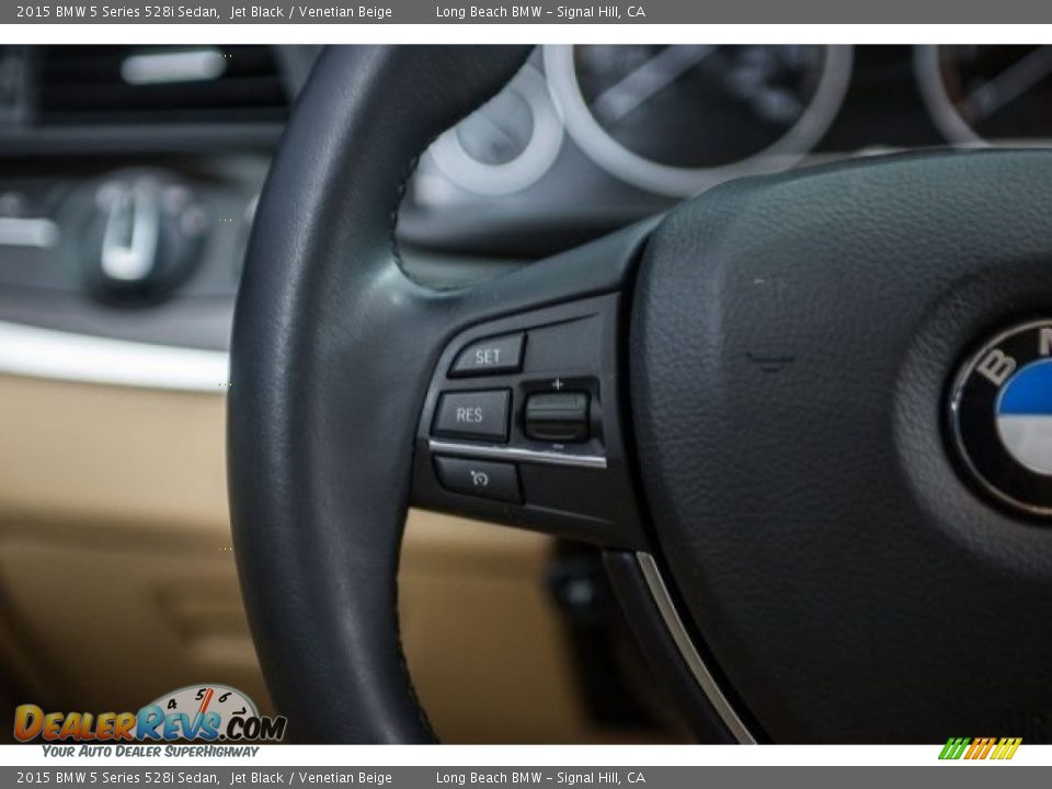 2015 BMW 5 Series 528i Sedan Jet Black / Venetian Beige Photo #13