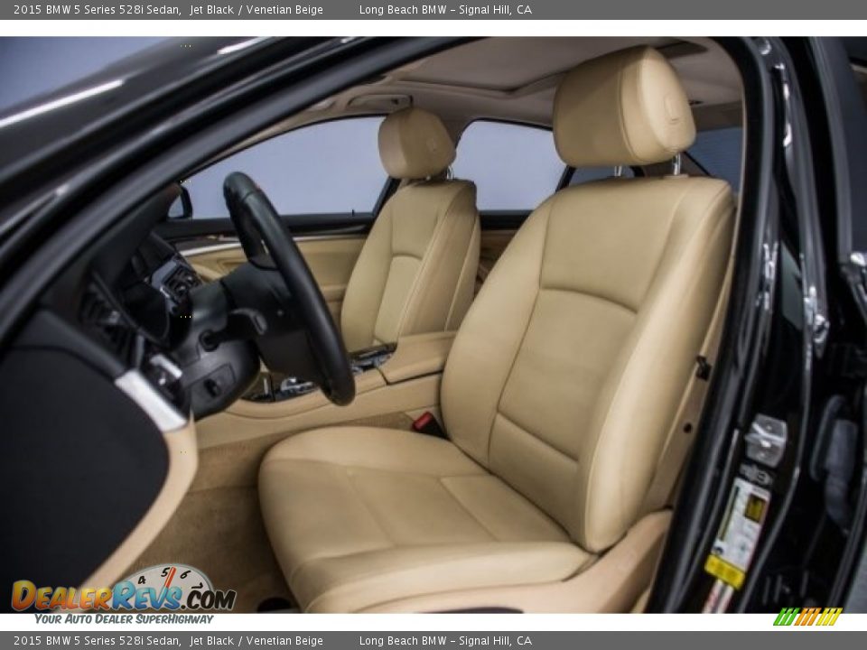 2015 BMW 5 Series 528i Sedan Jet Black / Venetian Beige Photo #28