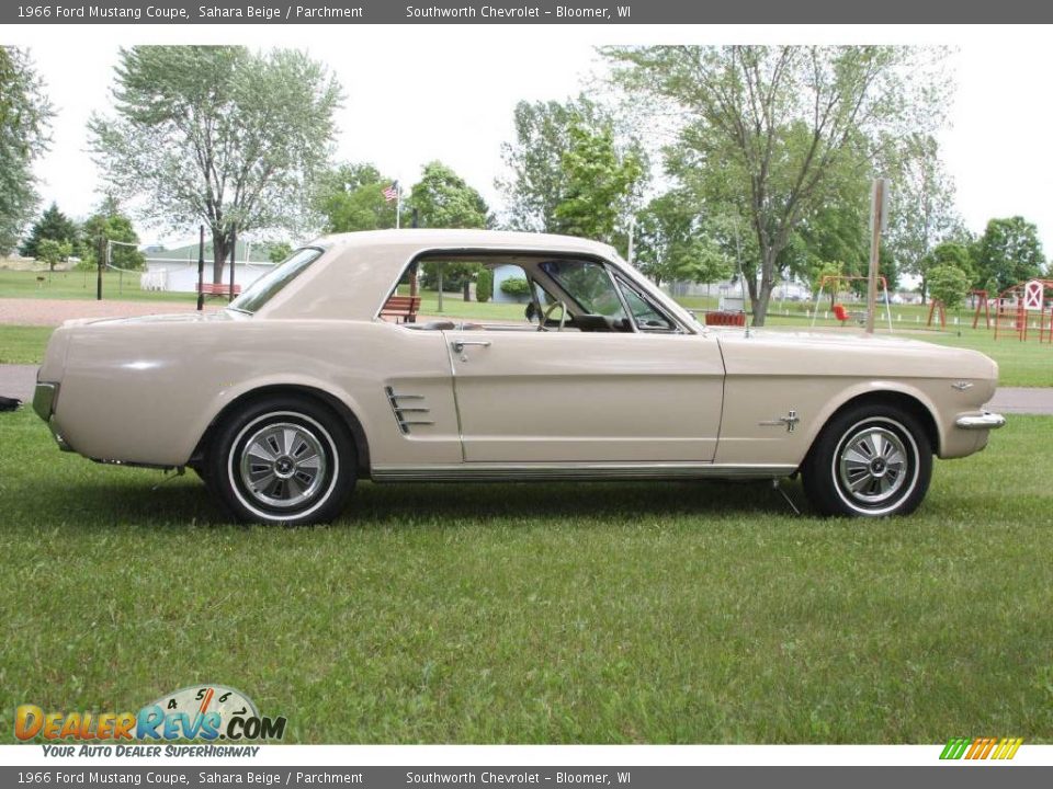 1966 Ford Mustang Coupe Sahara Beige / Parchment Photo #8