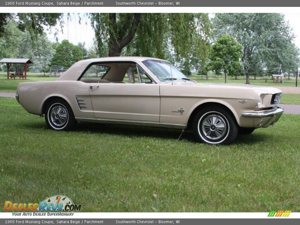 1966 Ford Mustang Coupe Sahara Beige / Parchment Photo #9
