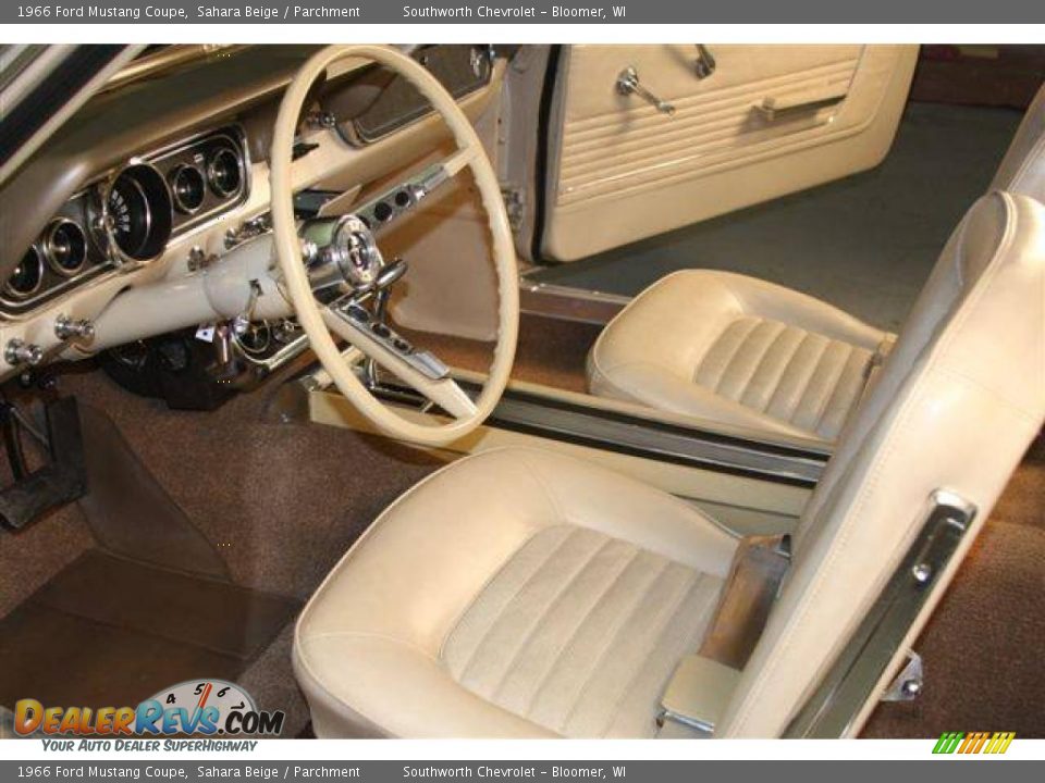 1966 Ford Mustang Coupe Sahara Beige / Parchment Photo #17