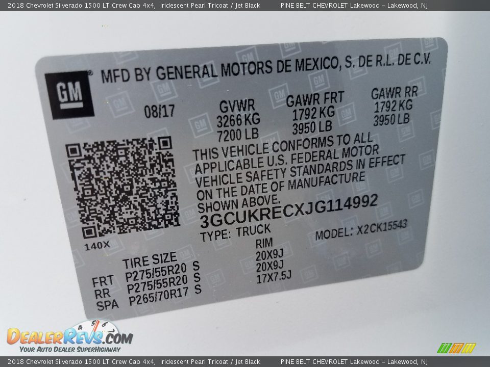 2018 Chevrolet Silverado 1500 LT Crew Cab 4x4 Iridescent Pearl Tricoat / Jet Black Photo #9