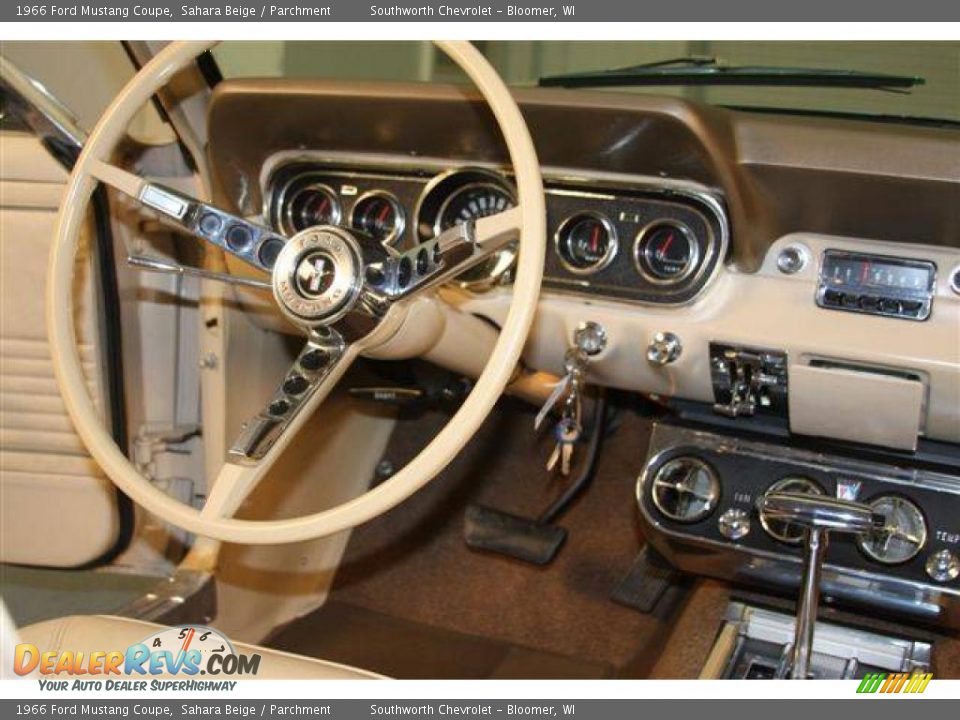 1966 Ford Mustang Coupe Sahara Beige / Parchment Photo #24