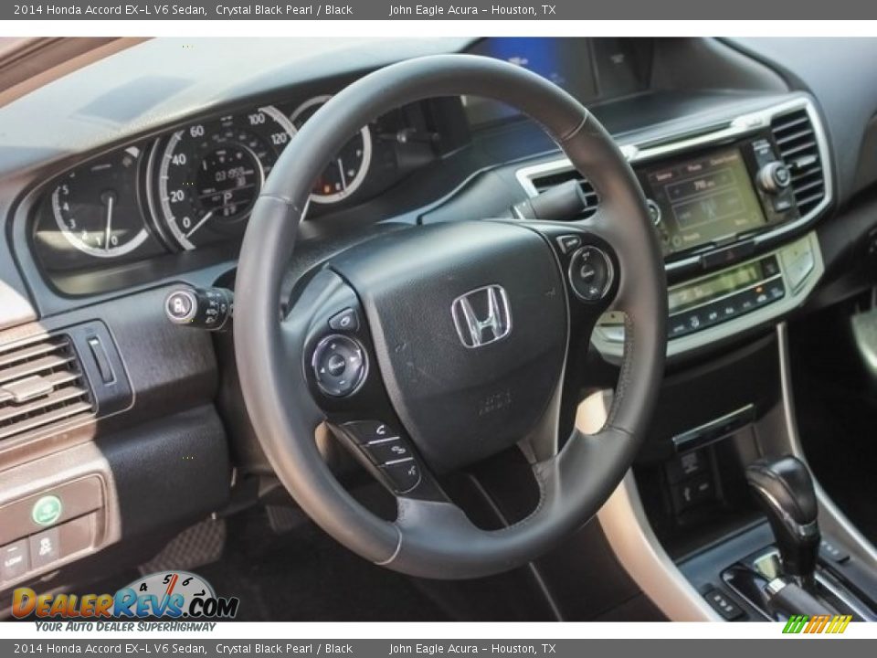 2014 Honda Accord EX-L V6 Sedan Crystal Black Pearl / Black Photo #34