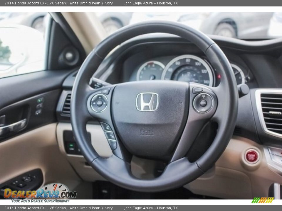 2014 Honda Accord EX-L V6 Sedan White Orchid Pearl / Ivory Photo #29