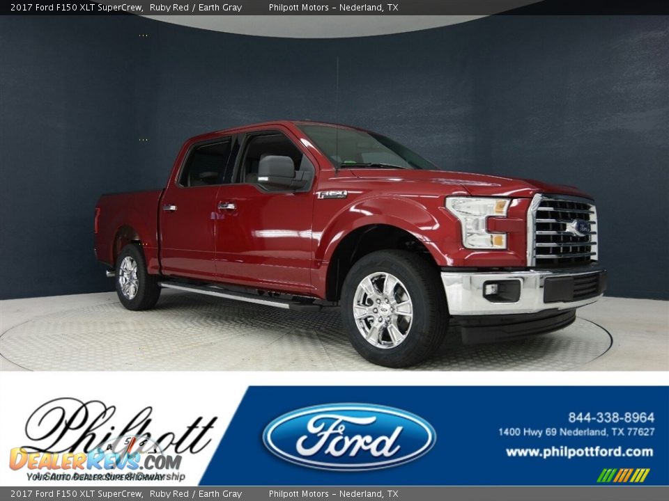 2017 Ford F150 XLT SuperCrew Ruby Red / Earth Gray Photo #1
