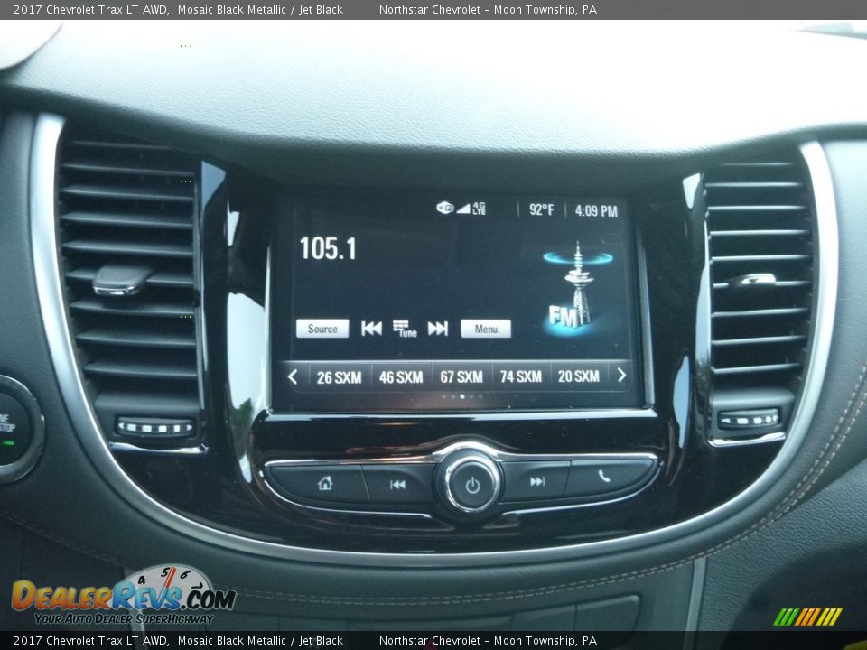 2017 Chevrolet Trax LT AWD Mosaic Black Metallic / Jet Black Photo #17