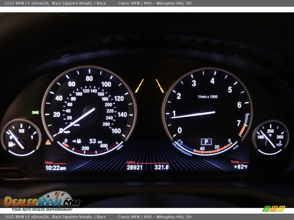 2015 BMW X3 xDrive28i Black Sapphire Metallic / Black Photo #8