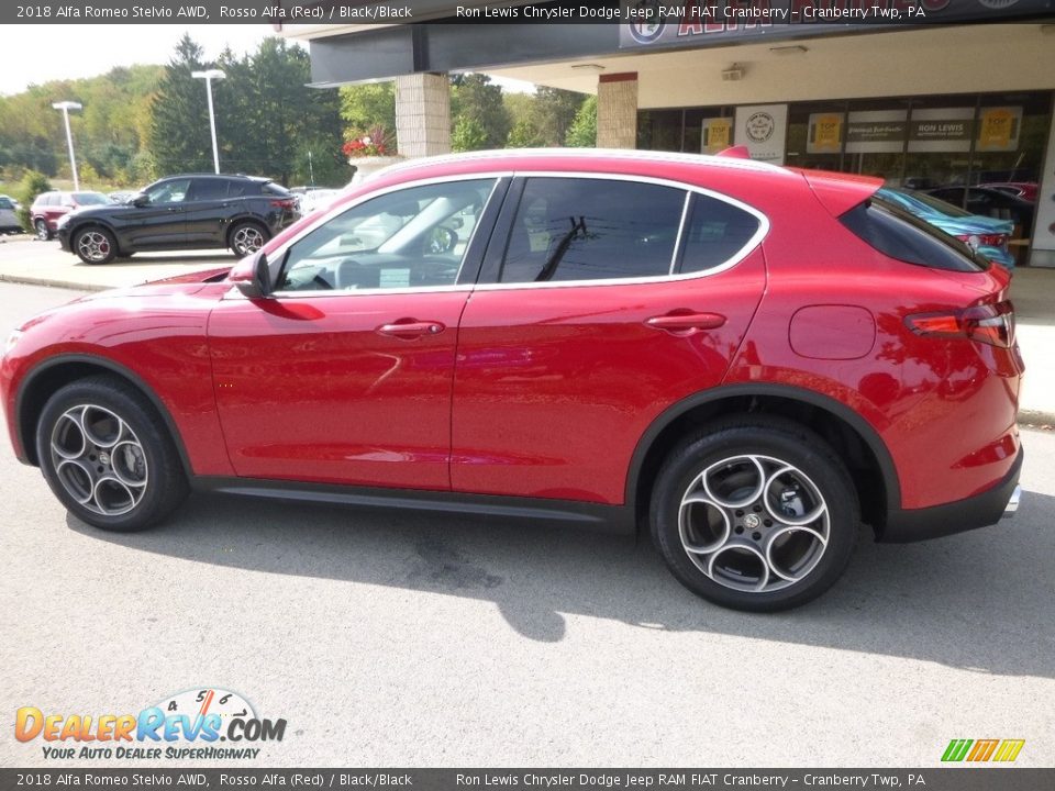2018 Alfa Romeo Stelvio AWD Rosso Alfa (Red) / Black/Black Photo #3