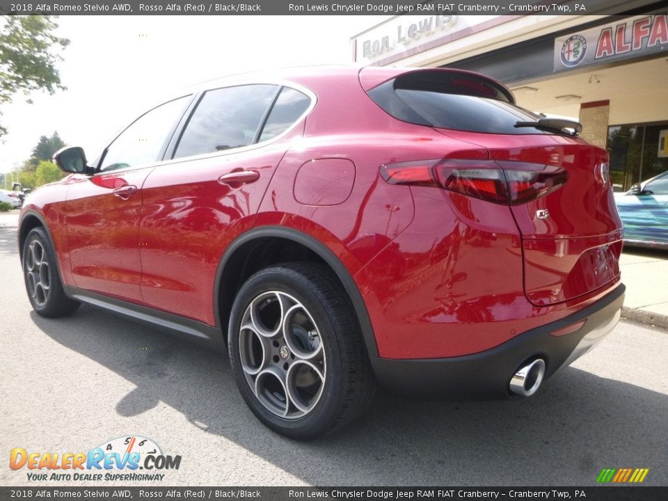 2018 Alfa Romeo Stelvio AWD Rosso Alfa (Red) / Black/Black Photo #5
