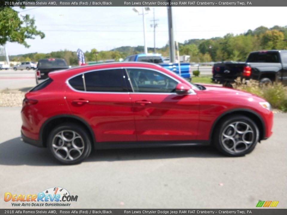 2018 Alfa Romeo Stelvio AWD Rosso Alfa (Red) / Black/Black Photo #9