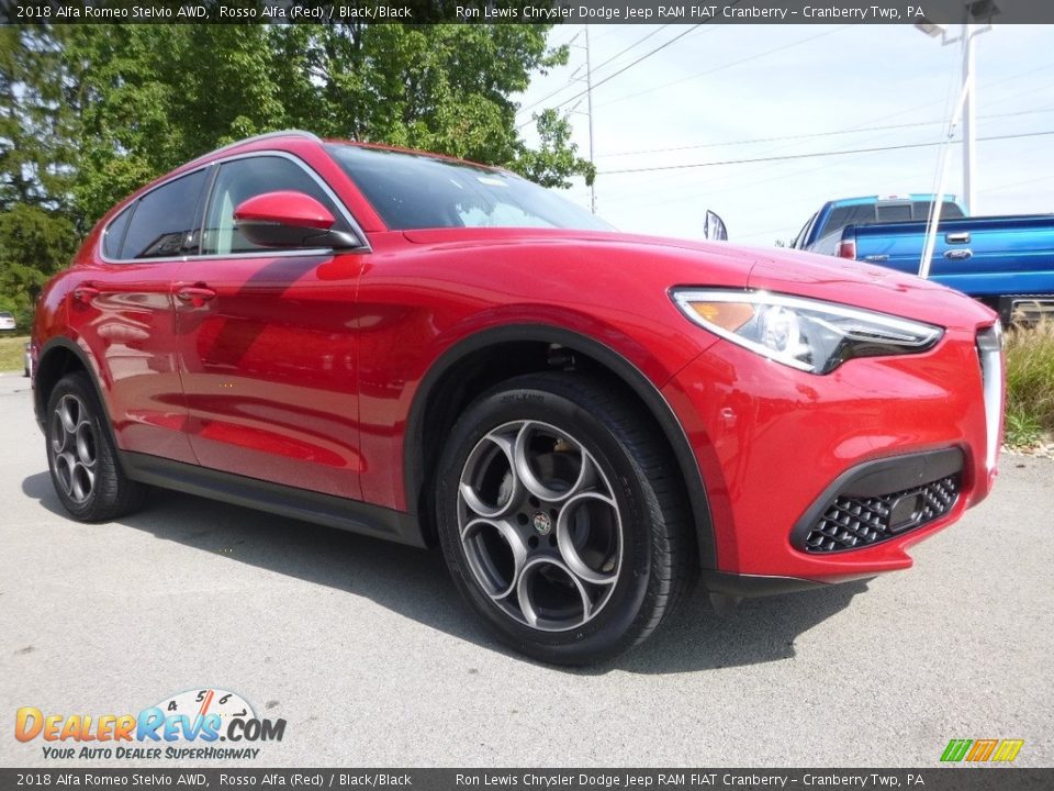 2018 Alfa Romeo Stelvio AWD Rosso Alfa (Red) / Black/Black Photo #11