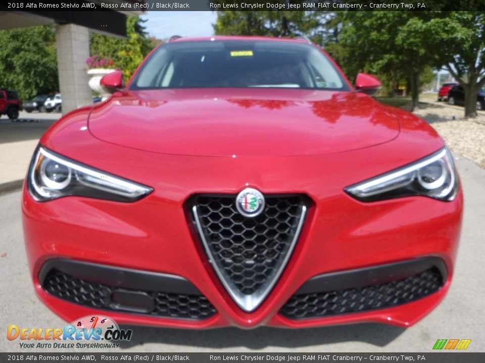 2018 Alfa Romeo Stelvio AWD Rosso Alfa (Red) / Black/Black Photo #12