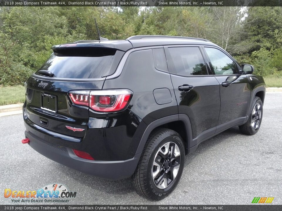 2018 Jeep Compass Trailhawk 4x4 Diamond Black Crystal Pearl / Black/Ruby Red Photo #6
