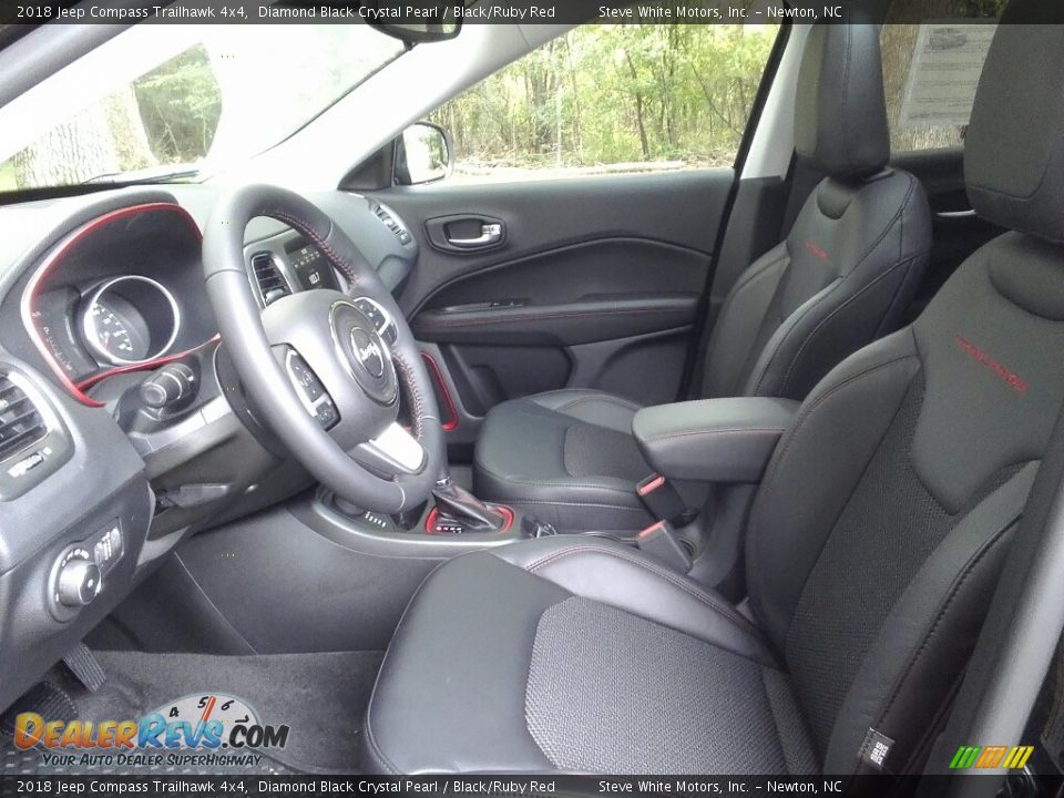 2018 Jeep Compass Trailhawk 4x4 Diamond Black Crystal Pearl / Black/Ruby Red Photo #10