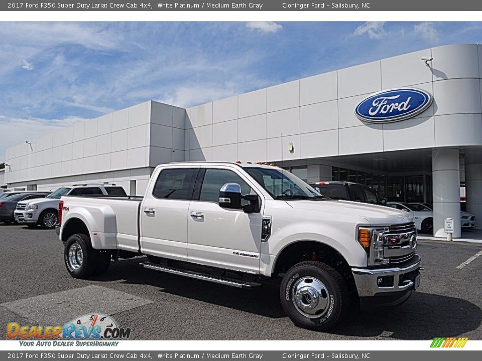 2017 Ford F350 Super Duty Lariat Crew Cab 4x4 White Platinum / Medium Earth Gray Photo #1