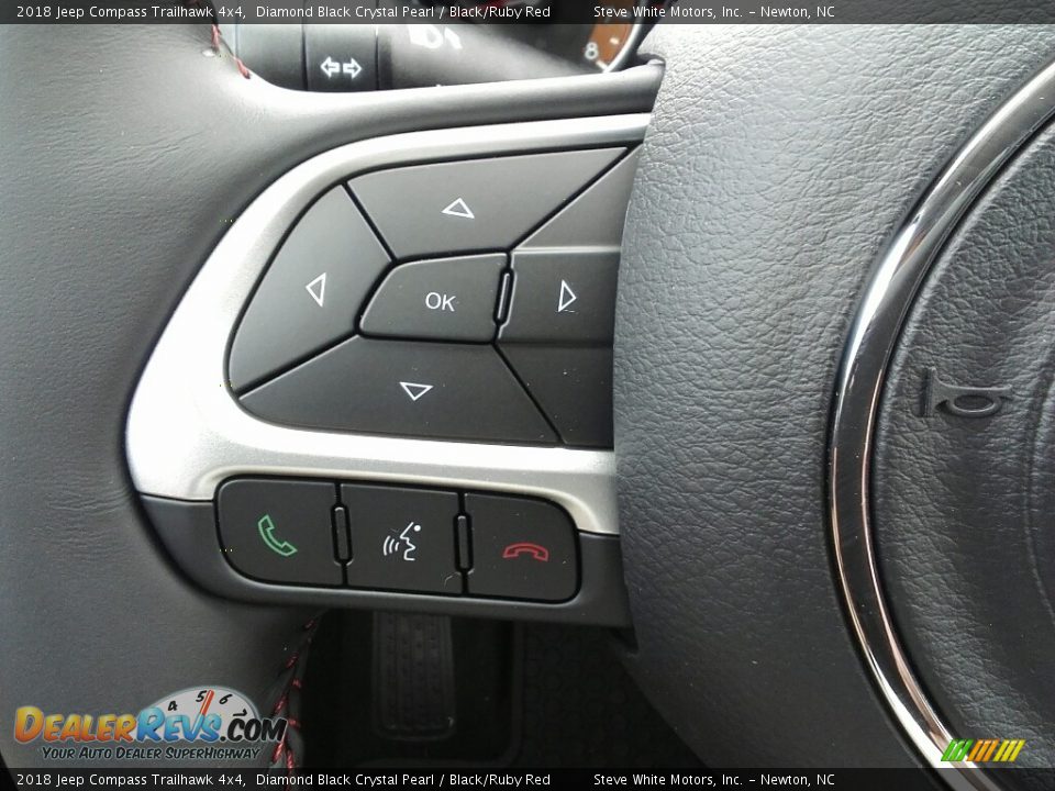 2018 Jeep Compass Trailhawk 4x4 Diamond Black Crystal Pearl / Black/Ruby Red Photo #18