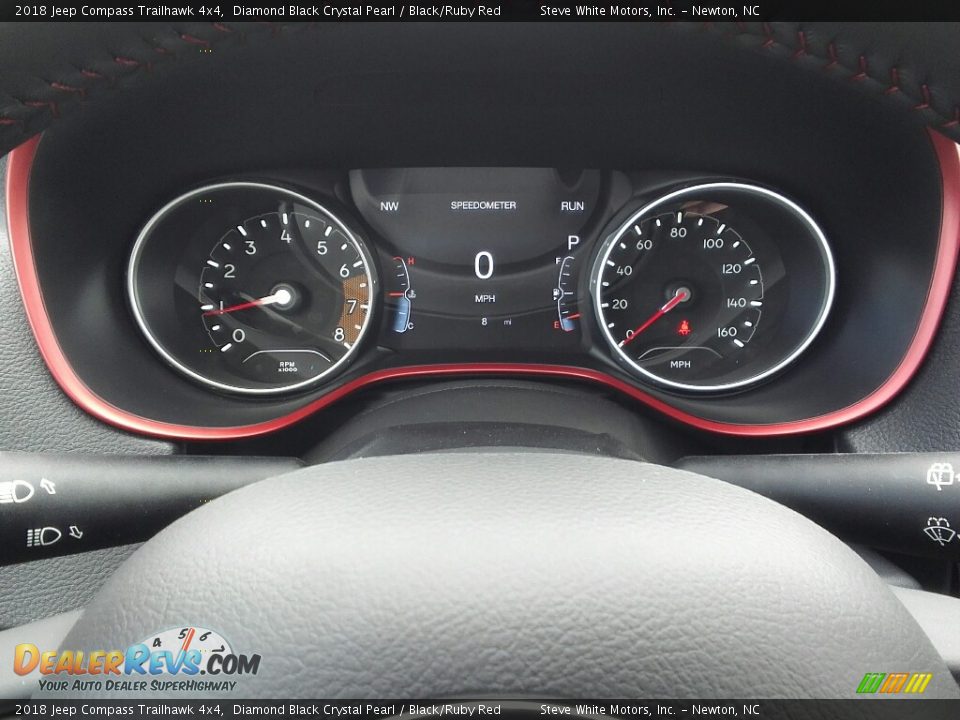 2018 Jeep Compass Trailhawk 4x4 Diamond Black Crystal Pearl / Black/Ruby Red Photo #20