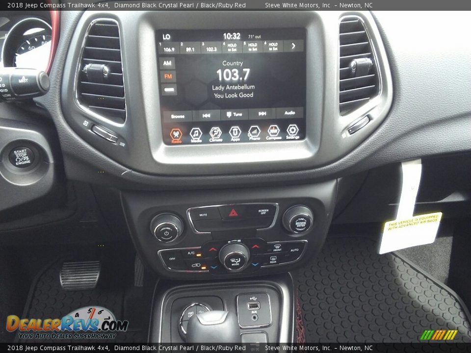 2018 Jeep Compass Trailhawk 4x4 Diamond Black Crystal Pearl / Black/Ruby Red Photo #21