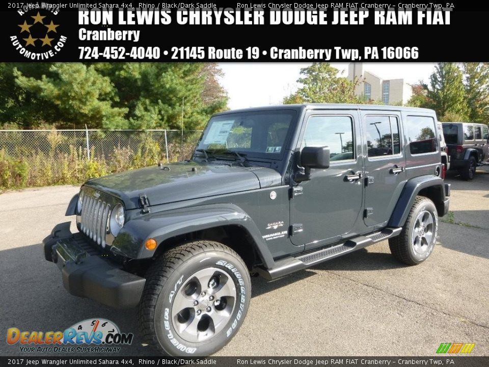 2017 Jeep Wrangler Unlimited Sahara 4x4 Rhino / Black/Dark Saddle Photo #1